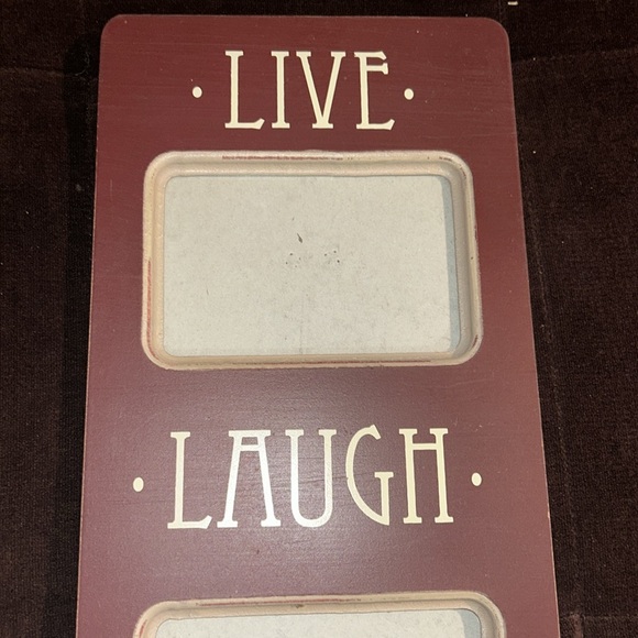Live-Laugh-Love Double Photo Frame - Rustic Wooden Wall Decor - Picture 3 of 10